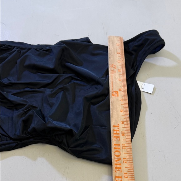 J. Crew Black Sleek ruched one-shoulder one-piece swimsuit Size 4 - Picture 7 of 11